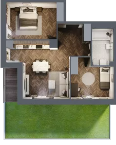 3 pokoje, mieszkanie 59,29 m², piętro 1, oferta nr B3.M9, Sosnovia, Sosnowiec, Dańdówka, ul. Mariana Maliny/Grzybowa