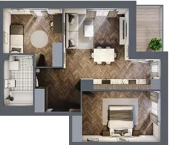 3 pokoje, mieszkanie 61,98 m², piętro 1, oferta nr B1.M10, Sosnovia, Sosnowiec, Dańdówka, ul. Mariana Maliny/Grzybowa