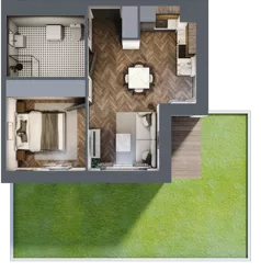 2 pokoje, mieszkanie 39,85 m², parter, oferta nr B1.M4, Sosnovia, Sosnowiec, Dańdówka, ul. Mariana Maliny/Grzybowa