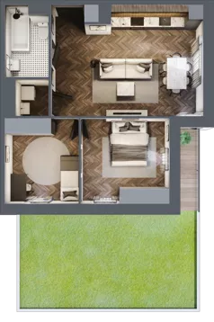 3 pokoje, mieszkanie 58,57 m², piętro 1, oferta nr B1.M14, Sosnovia, Sosnowiec, Dańdówka, ul. Mariana Maliny/Grzybowa