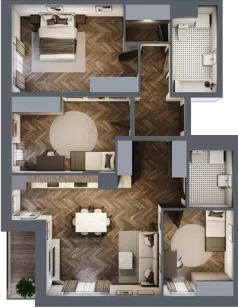 4 pokoje, mieszkanie 91,42 m², piętro 4, oferta nr B2.M30_31, Sosnovia, Sosnowiec, Dańdówka, ul. Mariana Maliny/Grzybowa