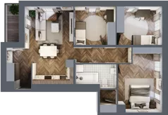 4 pokoje, mieszkanie 73,41 m², piętro 3, oferta nr B2.M26, Sosnovia, Sosnowiec, Dańdówka, ul. Mariana Maliny/Grzybowa