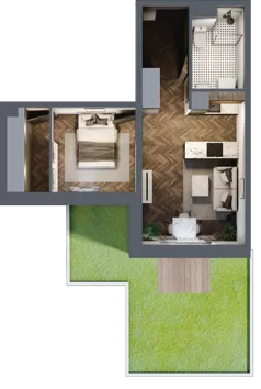 2 pokoje, mieszkanie 40,17 m², parter, oferta nr B2.M6, Sosnovia, Sosnowiec, Dańdówka, ul. Mariana Maliny/Grzybowa