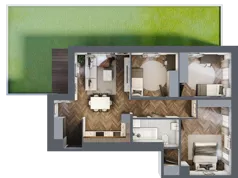 4 pokoje, mieszkanie 72,96 m², parter, oferta nr B2.M4, Sosnovia, Sosnowiec, Dańdówka, ul. Mariana Maliny/Grzybowa