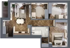 4 pokoje, mieszkanie 73,41 m², piętro 2, oferta nr B2.M19, Sosnovia, Sosnowiec, Dańdówka, ul. Mariana Maliny/Grzybowa