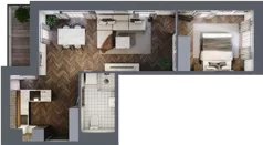 2 pokoje, mieszkanie 46,07 m², piętro 1, oferta nr B2.M11, Sosnovia, Sosnowiec, Dańdówka, ul. Mariana Maliny/Grzybowa