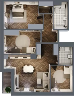 4 pokoje, mieszkanie 91,42 m², piętro 2, oferta nr B2.M16_17, Sosnovia, Sosnowiec, Dańdówka, ul. Mariana Maliny/Grzybowa