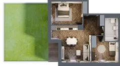 3 pokoje, mieszkanie 59,20 m², parter, oferta nr B2.M2, Sosnovia, Sosnowiec, Dańdówka, ul. Mariana Maliny/Grzybowa