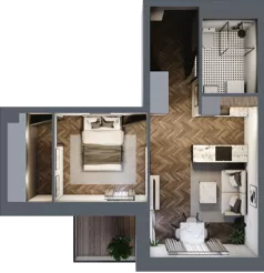 2 pokoje, mieszkanie 40,24 m², piętro 1, oferta nr B3.M13, Sosnovia, Sosnowiec, Dańdówka, ul. Mariana Maliny/Grzybowa