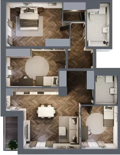 4 pokoje, mieszkanie 91,62 m², piętro 2, oferta nr B3.M15_16, Sosnovia, Sosnowiec, Dańdówka, ul. Mariana Maliny/Grzybowa