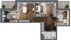 3 pokoje, mieszkanie 65,43 m², piętro 1, oferta nr B3.M7, Sosnovia, Sosnowiec, Dańdówka, ul. Mariana Maliny/Grzybowa