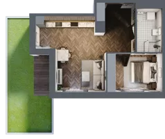 2 pokoje, mieszkanie 46,77 m², parter, oferta nr B3.M2, Sosnovia, Sosnowiec, Dańdówka, ul. Mariana Maliny/Grzybowa
