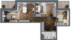 3 pokoje, mieszkanie 94,09 m², piętro 4, oferta nr B3.M28, Sosnovia, Sosnowiec, Dańdówka, ul. Mariana Maliny/Grzybowa