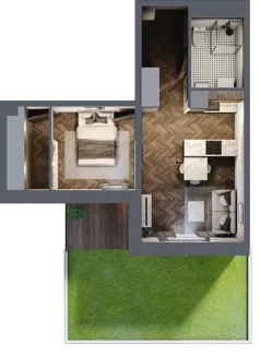 2 pokoje, mieszkanie 39,82 m², parter, oferta nr B3.M6, Sosnovia, Sosnowiec, Dańdówka, ul. Mariana Maliny/Grzybowa