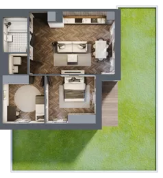 3 pokoje, mieszkanie 58,30 m², piętro 1, oferta nr B3.M12, Sosnovia, Sosnowiec, Dańdówka, ul. Mariana Maliny/Grzybowa