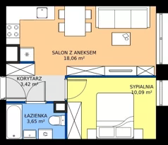 2 pokoje, apartament 35,22 m², parter, oferta nr 1, Marina Residence Puck, Puck, ul. Aleja Lipowa 4