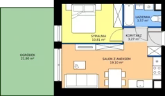 2 pokoje, apartament 36,75 m², parter, oferta nr 36, Marina Residence Puck, Puck, ul. Aleja Lipowa 4