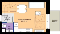 1 pokój, apartament 43,35 m², piętro 2, oferta nr 23, Marina Residence Puck, Puck, ul. Aleja Lipowa 4