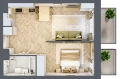 2 pokoje, apartament 39,11 m², piętro 1, oferta nr 47, Marina Residence Puck, Puck, ul. Aleja Lipowa 4