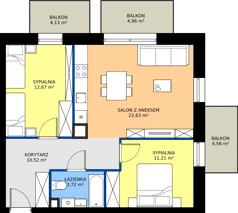 3 pokoje, apartament 60,75 m², piętro 1, oferta nr 8, Marina Residence Puck, Puck, ul. Aleja Lipowa 4