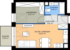 1 pokój, apartament 34,64 m², piętro 2, oferta nr 27, Marina Residence Puck, Puck, ul. Aleja Lipowa 4