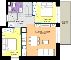 4 pokoje, apartament 69,05 m², piętro 2, oferta nr 24, Marina Residence Puck, Puck, ul. Aleja Lipowa 4