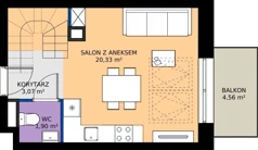 1 pokój, apartament 43,00 m², piętro 2, oferta nr 21, Marina Residence Puck, Puck, ul. Aleja Lipowa 4