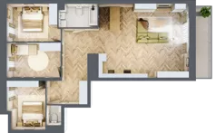 4 pokoje, apartament 91,17 m², piętro 1, oferta nr 6, Marina Residence Puck, Puck, ul. Aleja Lipowa 4