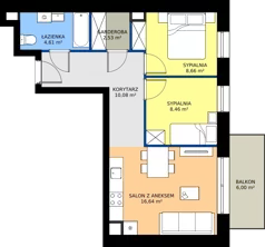 3 pokoje, apartament 50,98 m², piętro 1, oferta nr 42, Marina Residence Puck, Puck, ul. Aleja Lipowa 4
