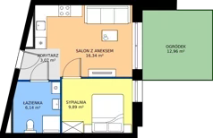 2 pokoje, apartament 35,44 m², parter, oferta nr 28, Marina Residence Puck, Puck, ul. Aleja Lipowa 4
