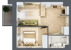 2 pokoje, apartament 35,36 m², piętro 1, oferta nr 43, Marina Residence Puck, Puck, ul. Aleja Lipowa 4