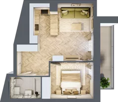 2 pokoje, apartament 37,12 m², piętro 1, oferta nr 40, Marina Residence Puck, Puck, ul. Aleja Lipowa 4