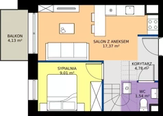 3 pokoje, apartament 57,80 m², piętro 2, oferta nr 63, Marina Residence Puck, Puck, ul. Aleja Lipowa 4