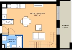 1 pokój, mieszkanie 65,48 m², piętro 3, oferta nr B1-M28, Osiedle Wędrowna, Lublin, Sławin, ul. Wędrowna