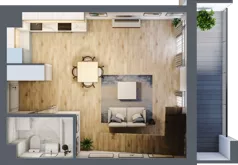 1 pokój, mieszkanie 65,48 m², piętro 3, oferta nr M28, Osiedle Wędrowna bud. B1, Lublin, Sławin, ul. Wędrowna