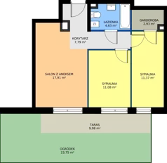 3 pokoje, mieszkanie 55,71 m², parter, oferta nr 0.07, Białoprądnicka Park, Kraków, Prądnik Biały, ul. Białoprądnicka 5