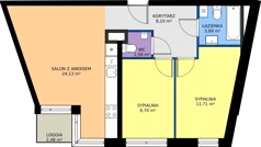 3 pokoje, mieszkanie 59,12 m², piętro 1, oferta nr 1.10, Białoprądnicka Park, Kraków, Prądnik Biały, ul. Białoprądnicka 5