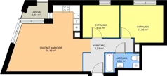 3 pokoje, mieszkanie 60,90 m², piętro 1, oferta nr 1.12, Białoprądnicka Park, Kraków, Prądnik Biały, ul. Białoprądnicka 5