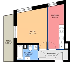 1 pokój, mieszkanie 33,02 m², piętro 2, oferta nr 2.07, Białoprądnicka Park, Kraków, Prądnik Biały, ul. Białoprądnicka 5