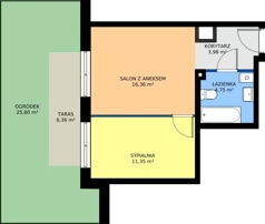 2 pokoje, mieszkanie 36,44 m², parter, oferta nr 0.06, Białoprądnicka Park, Kraków, Prądnik Biały, ul. Białoprądnicka 5