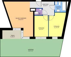 3 pokoje, mieszkanie 59,06 m², parter, oferta nr 0.01, Białoprądnicka Park, Kraków, Prądnik Biały, ul. Białoprądnicka 5