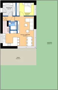 5 pokoi, mieszkanie 101,03 m², parter, oferta nr C9, Kosocicka Ambient, Kraków, Podgórze Duchackie, Piaski Wielkie, ul. Kosocicka