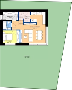 5 pokoi, mieszkanie 101,30 m², parter, oferta nr B1, Kosocicka Ambient, Kraków, Podgórze Duchackie, Piaski Wielkie, ul. Kosocicka