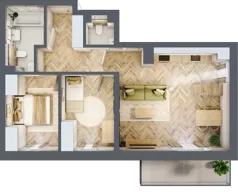 3 pokoje, mieszkanie 64,80 m², piętro 3, oferta nr 30, Ogrody Sukiennicze, Łódź, Śródmieście, ul. Rewolucji 1905r. 59B