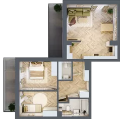 3 pokoje, mieszkanie 68,80 m², piętro 3, oferta nr 35, Ogrody Sukiennicze, Łódź, Śródmieście, ul. Rewolucji 1905r. 59B