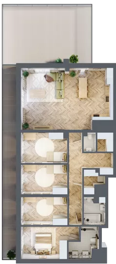 5 pokoi, apartament 132,00 m², piętro 6, oferta nr 67, Ogrody Sukiennicze, Łódź, Śródmieście, ul. Rewolucji 1905r. 59B