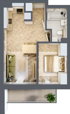 2 pokoje, apartament 38,30 m², piętro 4, oferta nr 41, Ogrody Sukiennicze, Łódź, Śródmieście, ul. Rewolucji 1905r. 59B