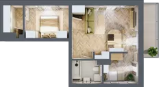 2 pokoje, apartament 48,30 m², piętro 2, oferta nr 18, Ogrody Sukiennicze, Łódź, Śródmieście, ul. Rewolucji 1905r. 59B