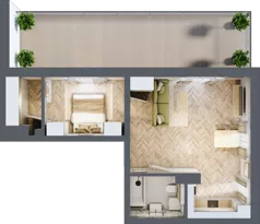 2 pokoje, apartament 48,70 m², piętro 1, oferta nr 5, Ogrody Sukiennicze, Łódź, Śródmieście, ul. Rewolucji 1905r. 59B