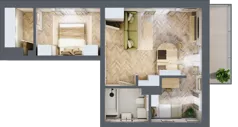 2 pokoje, mieszkanie 48,30 m², piętro 4, oferta nr 44, Ogrody Sukiennicze, Łódź, Śródmieście, ul. Rewolucji 1905r. 59B